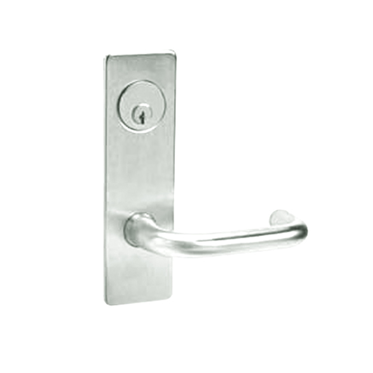 ML2056-LWM-618 Corbin Russwin ML2000 Series Mortise Classroom Locksets with Lustra Lever in Bright Nickel