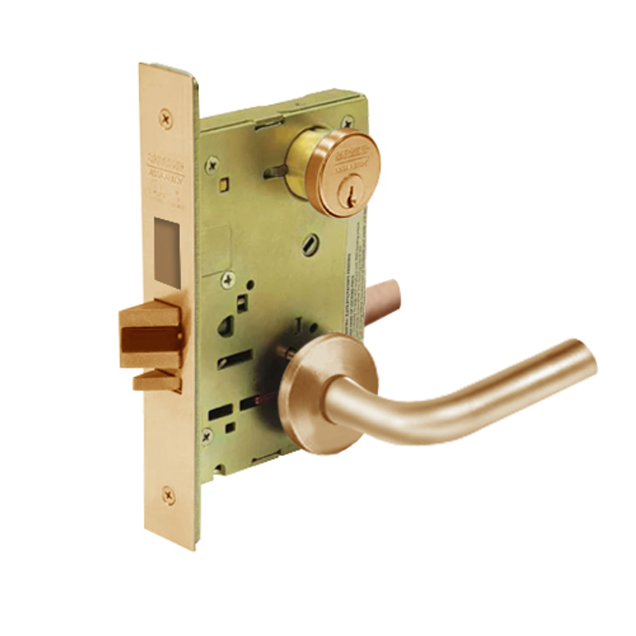 8241-LNW-10 Sargent 8200 Series Classroom Security Mortise Lock with LNW Lever Trim in Dull Bronze