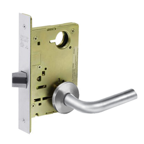 8215-LNW-26 Sargent 8200 Series Passage or Closet Mortise Lock with LNW Lever Trim in Bright Chrome