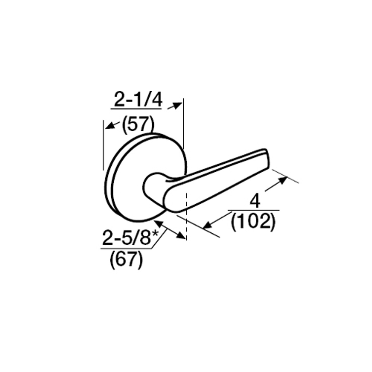 ML2010-ASA-613 Corbin Russwin ML2000 Series Mortise Passage Locksets with Armstrong Lever in Oil Rubbed Bronze