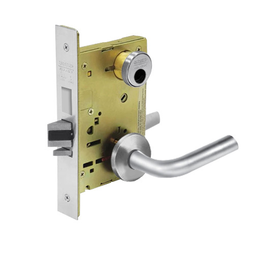 LC-8226-LNW-26 Sargent 8200 Series Store Door Mortise Lock with LNW Lever Trim Less Cylinder in Bright Chrome
