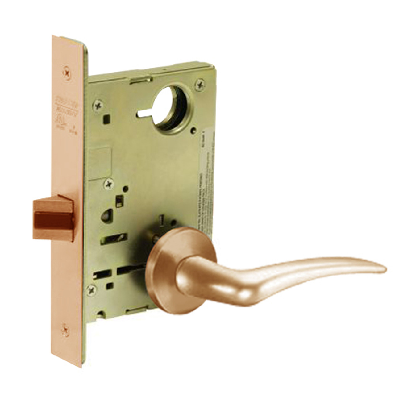8215-LNA-10-LH Sargent 8200 Series Passage or Closet Mortise Lock with LNA Lever Trim in Dull Bronze