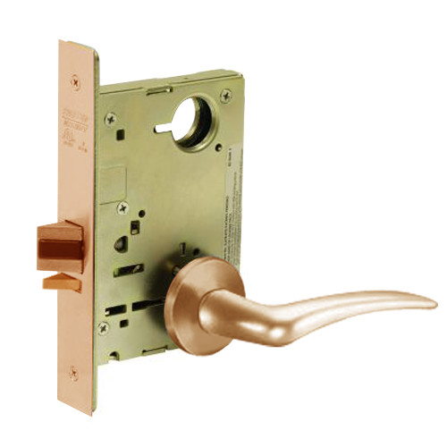 8213-LNA-10-RH Sargent 8200 Series Communication or Exit Mortise Lock with LNA Lever Trim in Satin Bronze