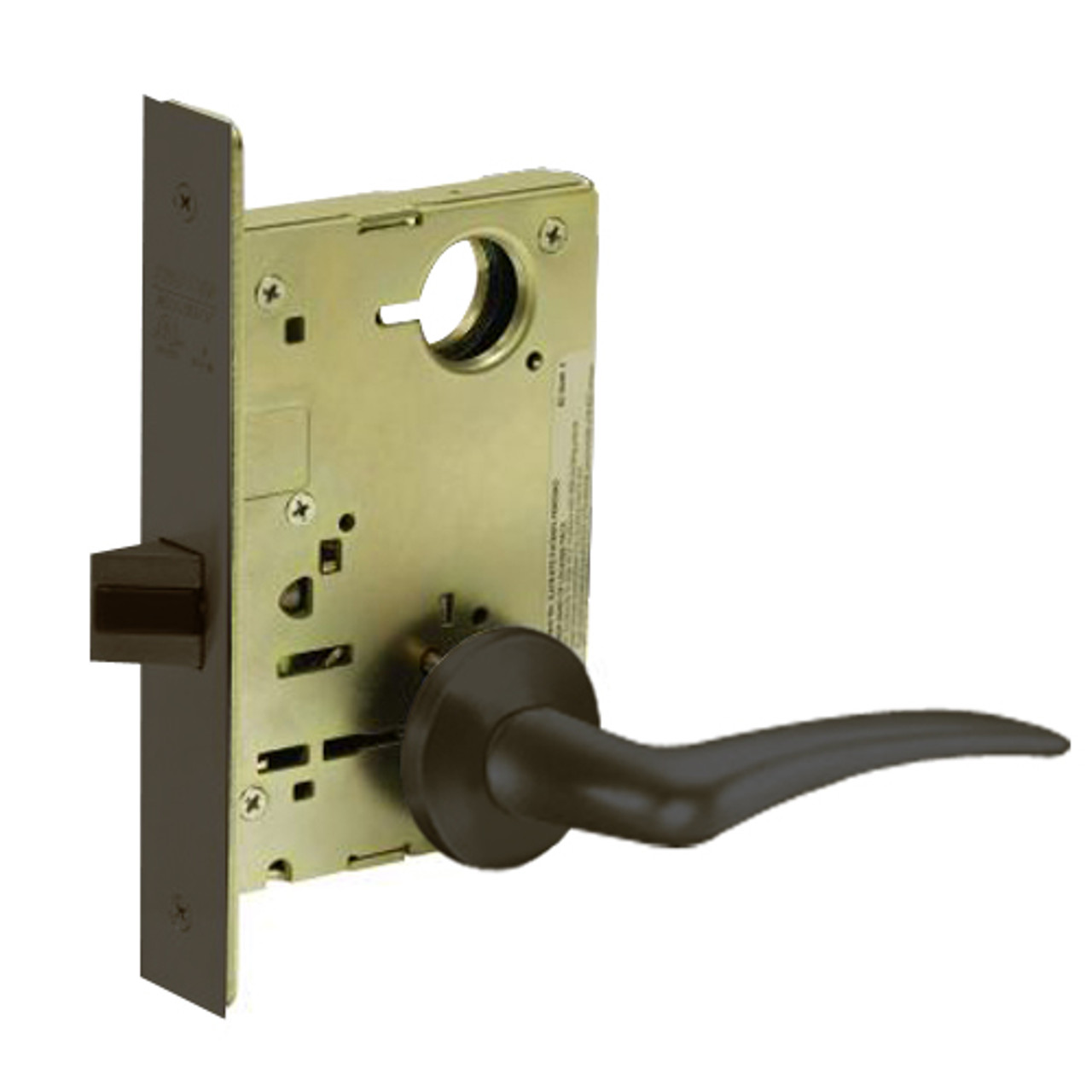 8215-LNA-10B-RH Sargent 8200 Series Passage or Closet Mortise Lock with LNA Lever Trim in Oxidized Dull Bronze