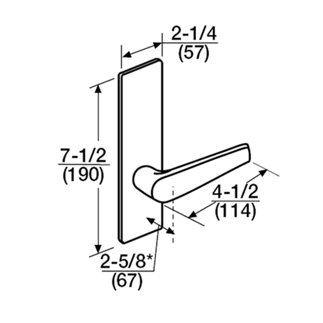 ML2050-ASM-630 Corbin Russwin ML2000 Series Mortise Half Dummy Locksets with Armstrong Lever in Satin Stainless