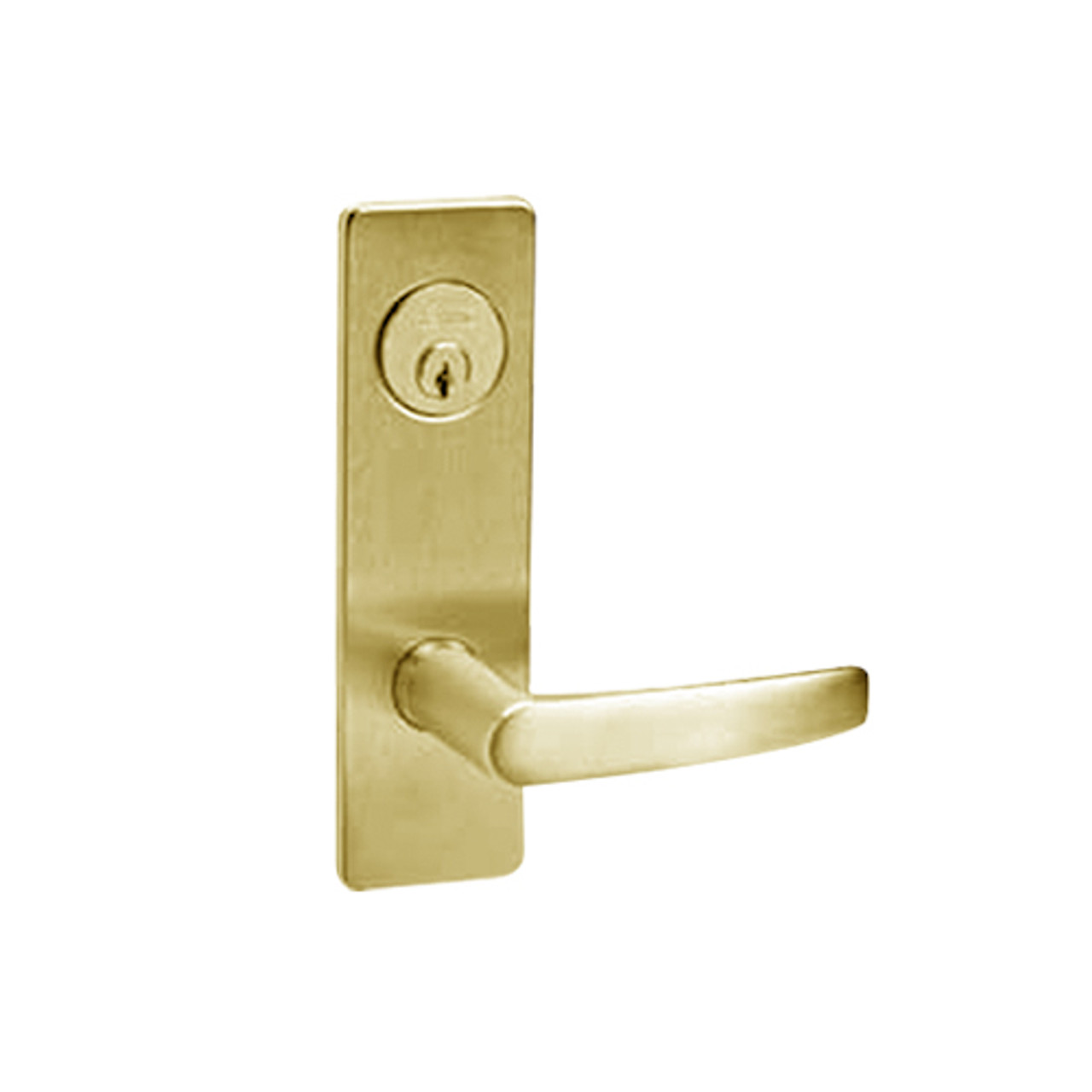 ML2058-ASM-605 Corbin Russwin ML2000 Series Mortise Entrance Holdback Locksets with Armstrong Lever in Bright Brass