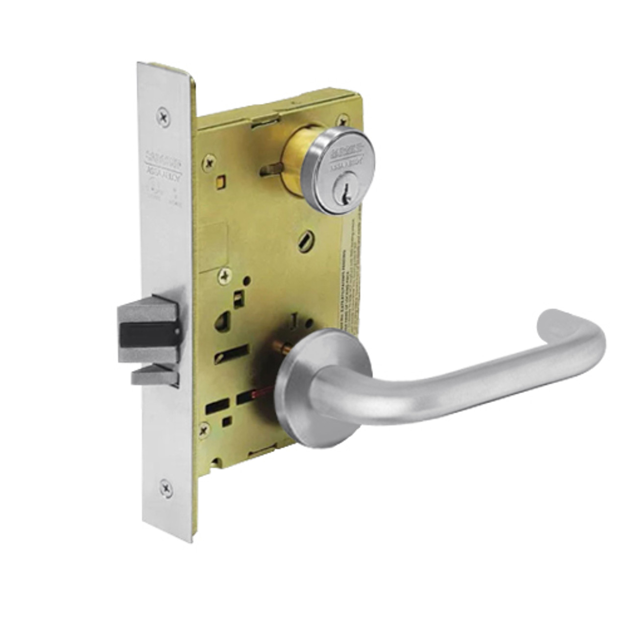 8237-LNJ-26 Sargent 8200 Series Classroom Mortise Lock with LNJ Lever Trim in Bright Chrome