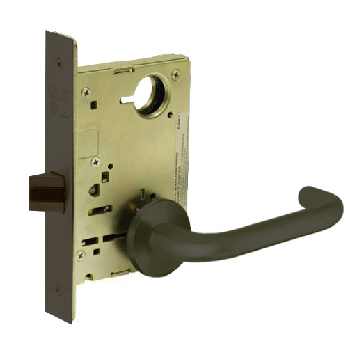 8215-LNJ-10B Sargent 8200 Series Passage or Closet Mortise Lock with LNJ Lever Trim in Oil Rubbed Bronze