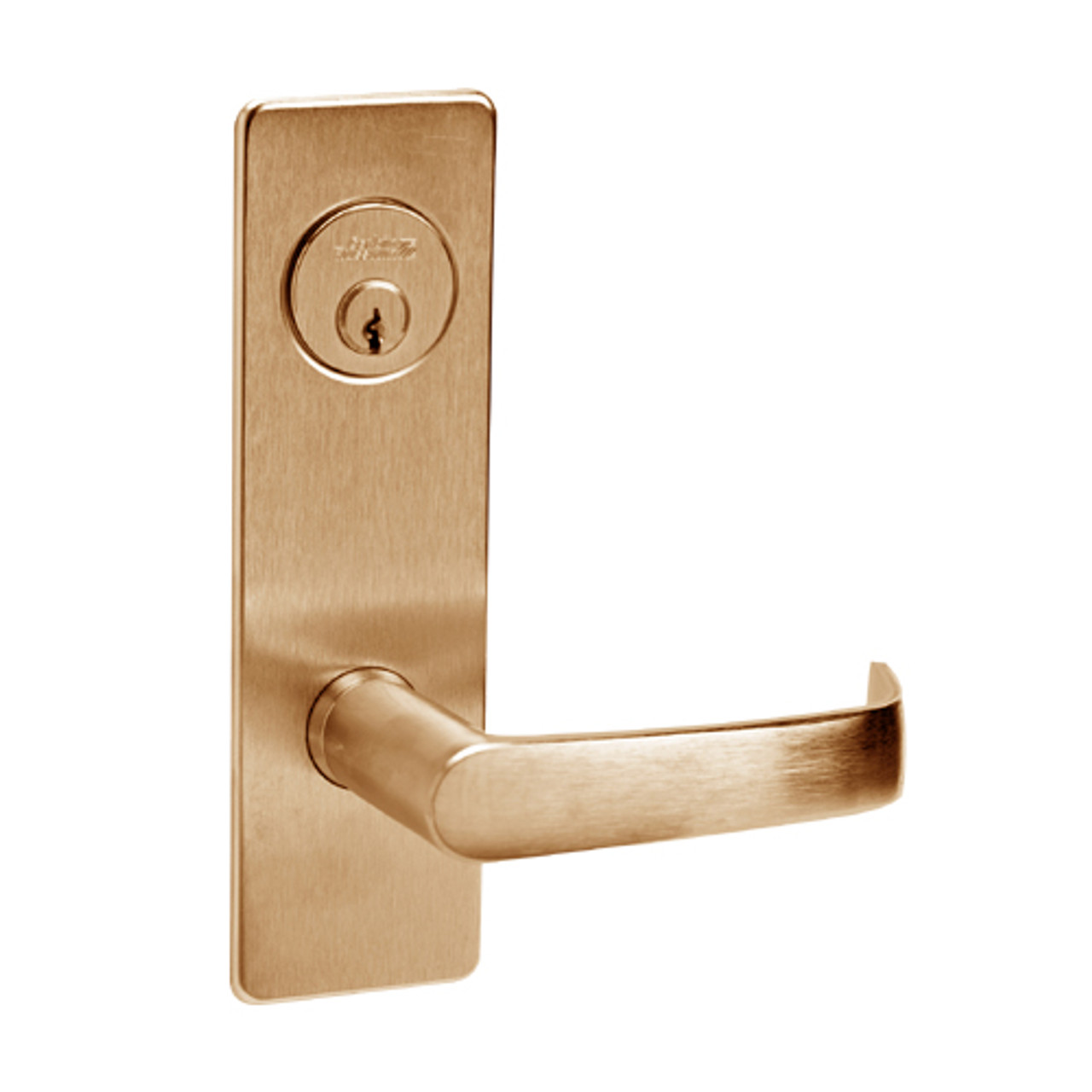 ML2056-NSM-612 Corbin Russwin ML2000 Series Mortise Classroom Locksets with Newport Lever in Satin Bronze