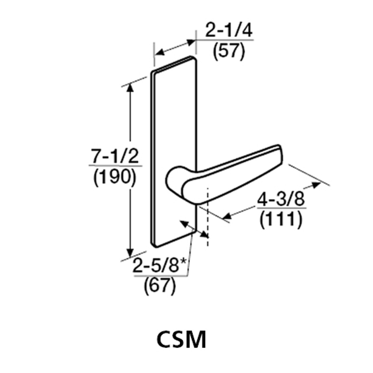 ML2030-CSM-625 Corbin Russwin ML2000 Series Mortise Privacy Locksets with Citation Lever in Bright Chrome