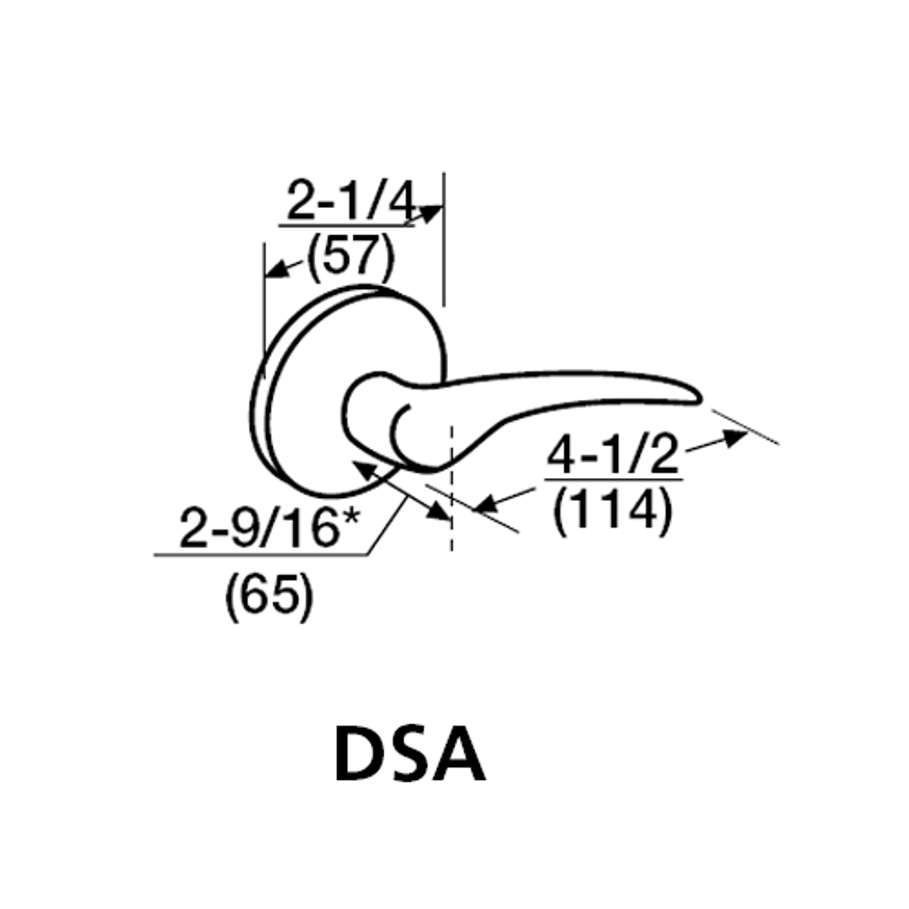 ML2010-DSA-625-LH Corbin Russwin ML2000 Series Mortise Passage Locksets with Dirke Lever in Bright Chrome