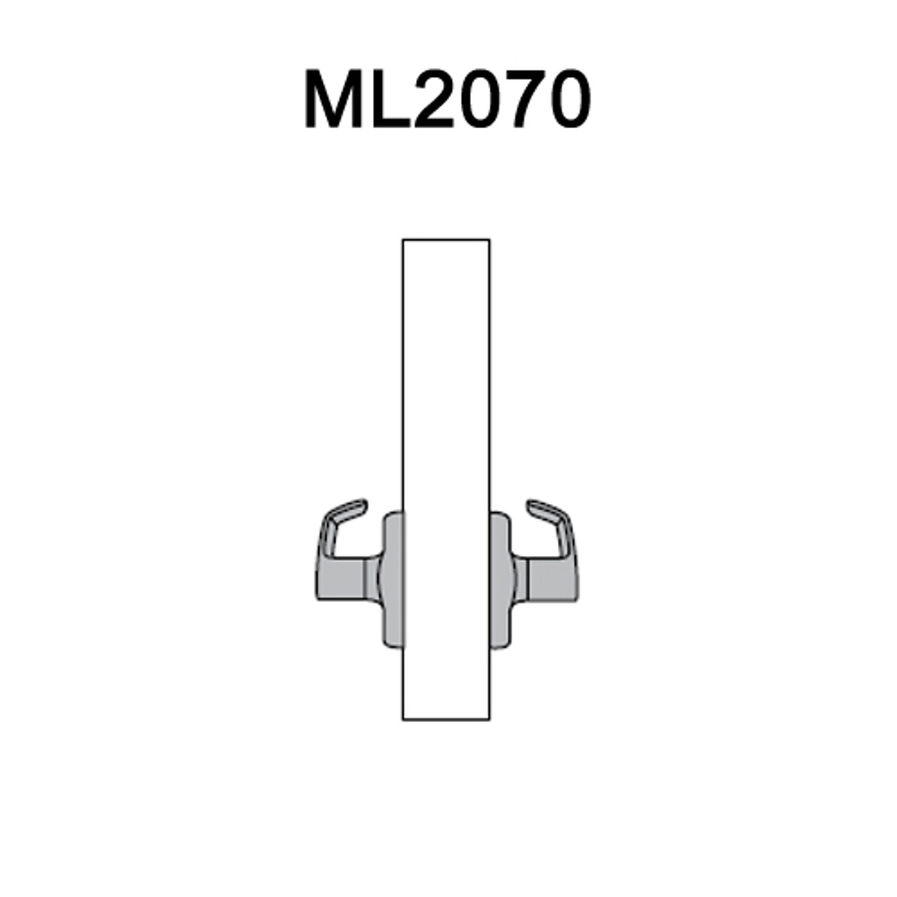 ML2070-DSA-625-LH Corbin Russwin ML2000 Series Mortise Full Dummy Locksets with Dirke Lever in Bright Chrome