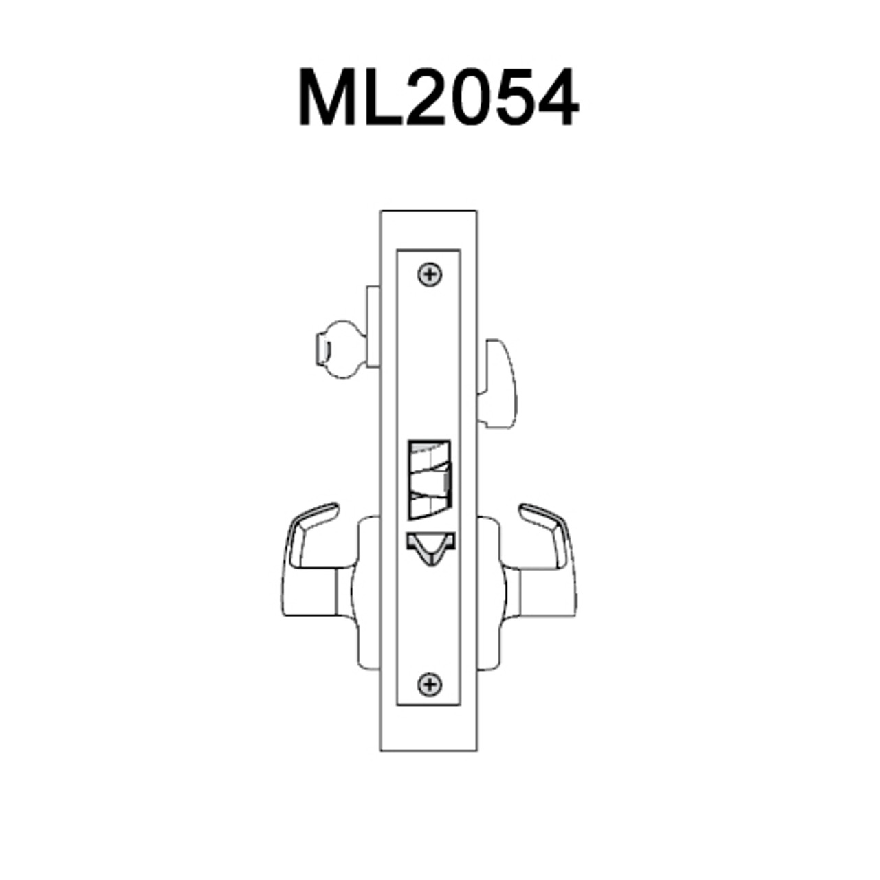 ML2054-DSA-605-RH Corbin Russwin ML2000 Series Mortise Entrance Locksets with Dirke Lever in Bright Brass