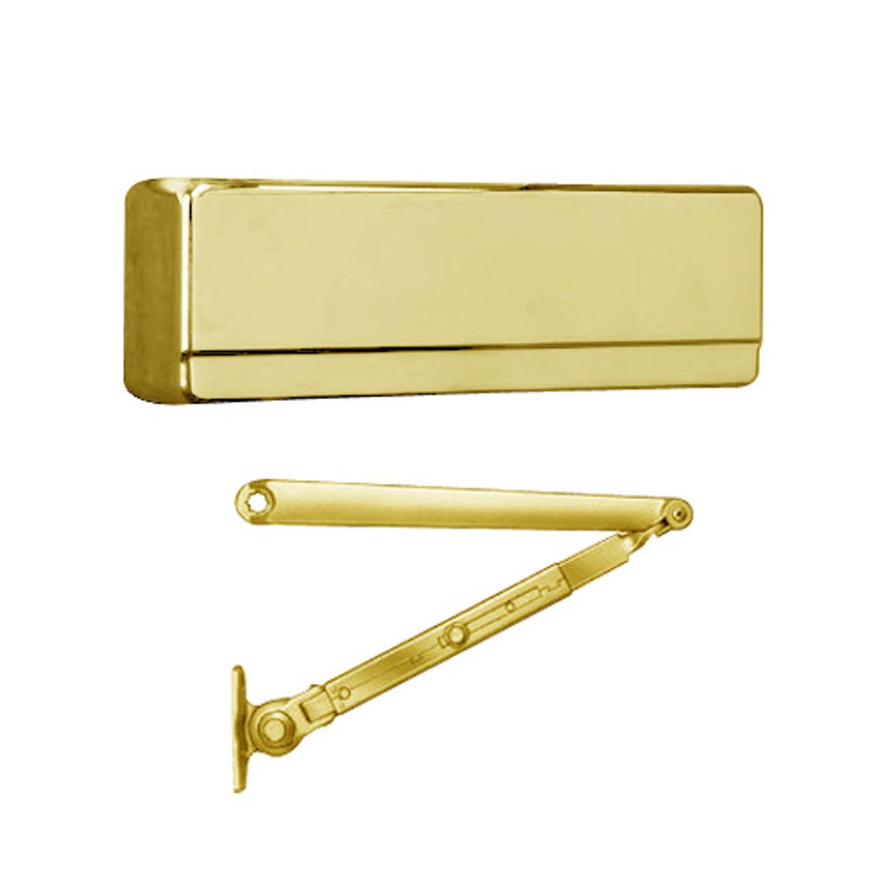 281-H-EAB Sargent 281 Series Powerglide Cast Iron Door Closer with Regular Duty Hold Open Arm in Brass Powder Coat
