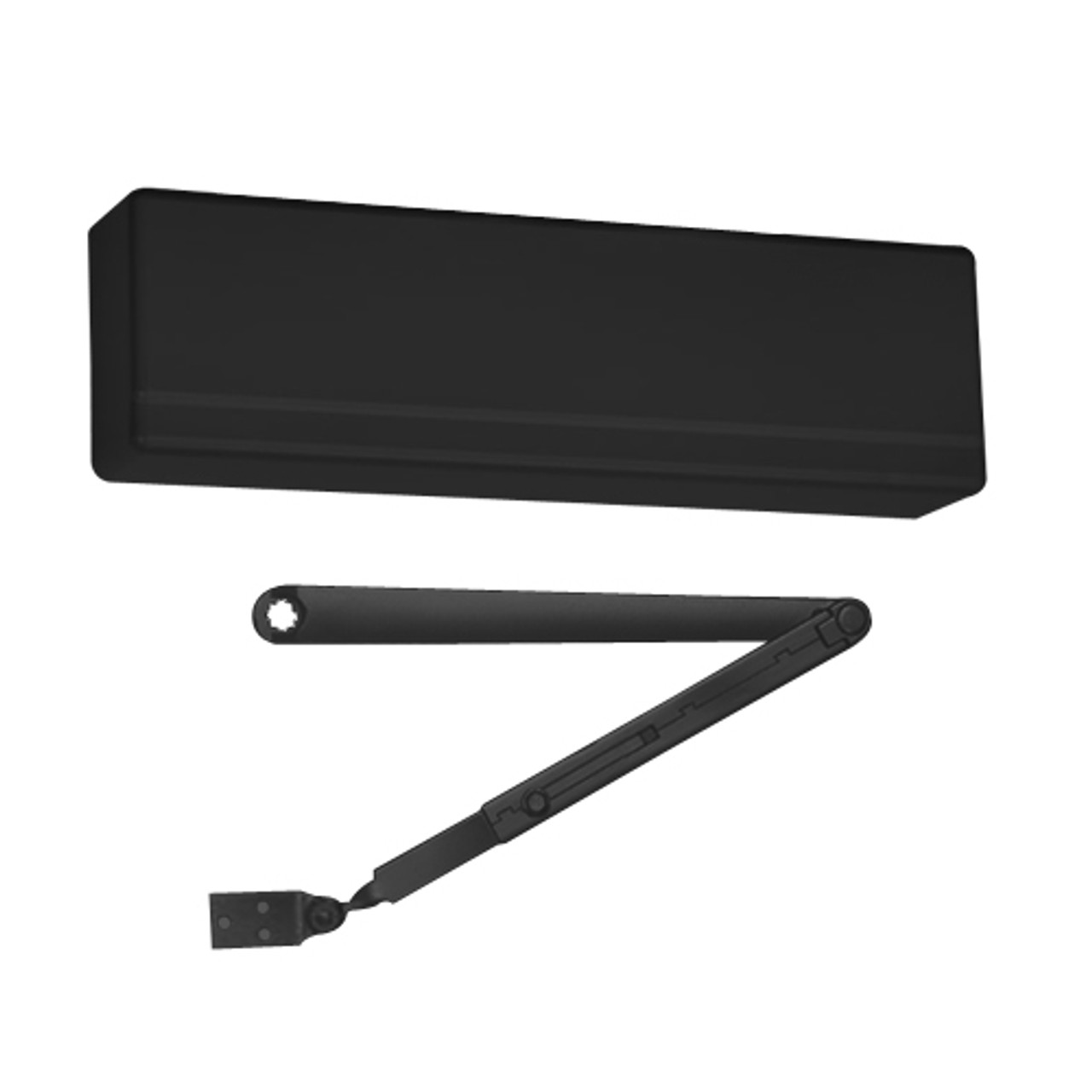 351-O8-ED Sargent 351 Series Powerglide Door Closer with Regular Duty Mortise Foot Arm in Black Powder Coat