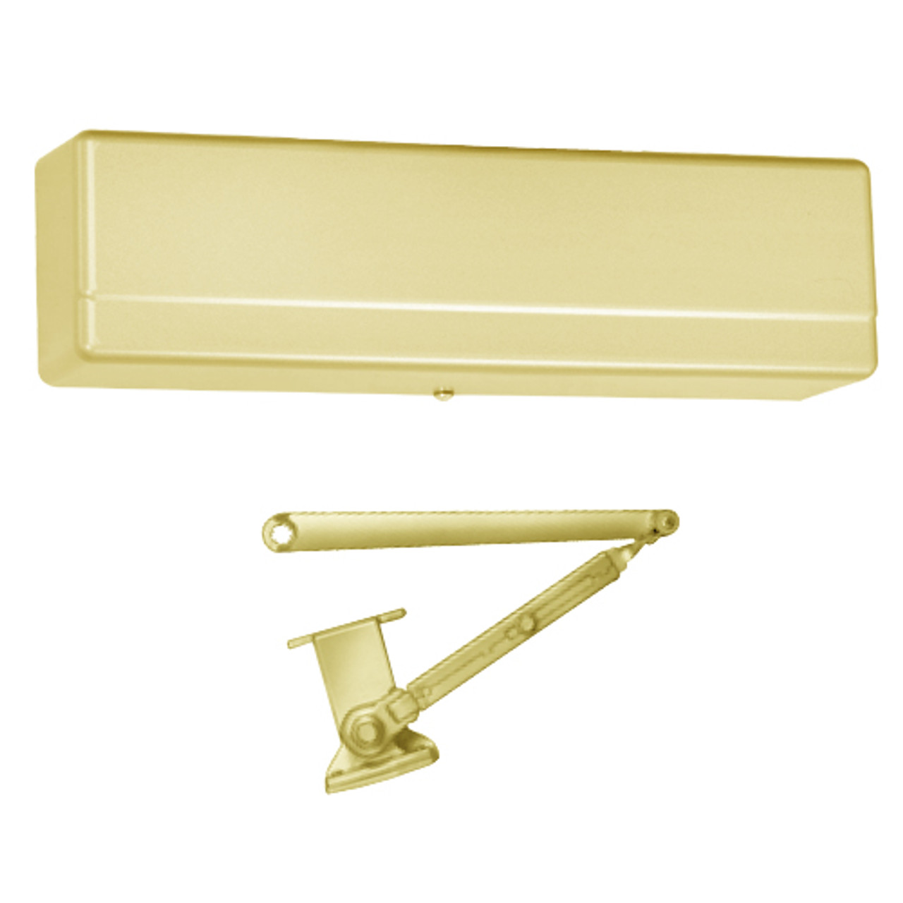 1431-PH4-EAB Sargent 1431 Series Powerglide Door Closer with PH4 Flush Frame Friction Hold Open Arm in Brass Powder Coat