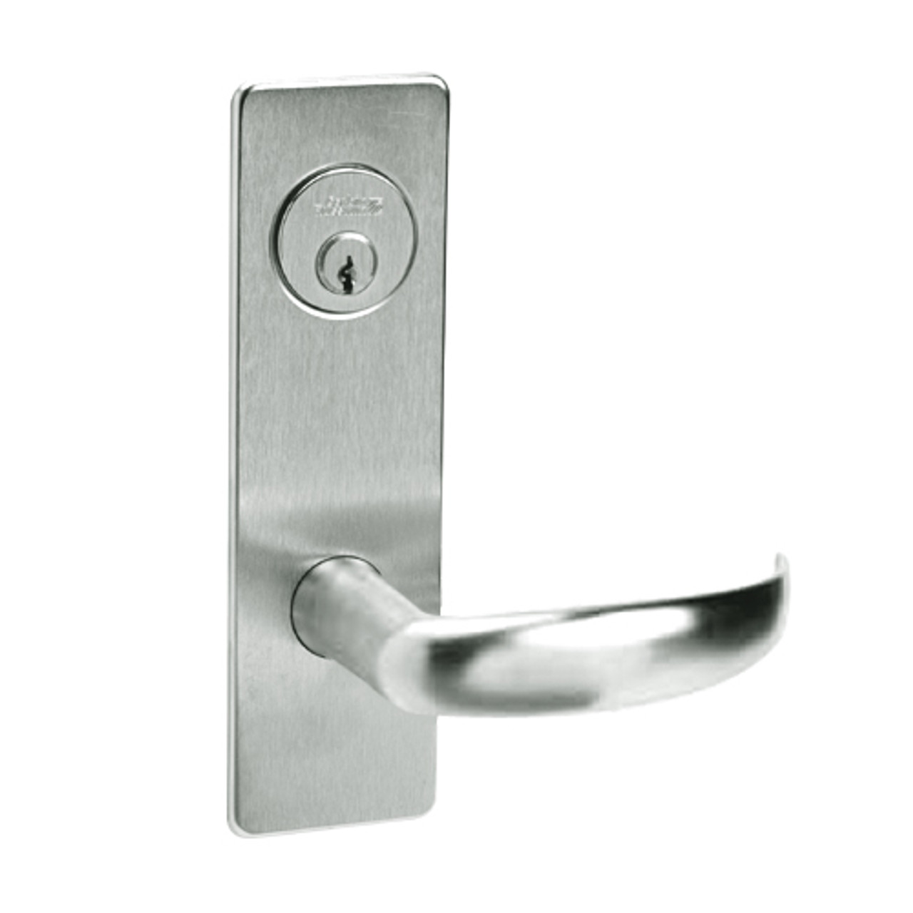 ML2058-PSM-618 Corbin Russwin ML2000 Series Mortise Entrance Holdback Locksets with Princeton Lever in Bright Nickel