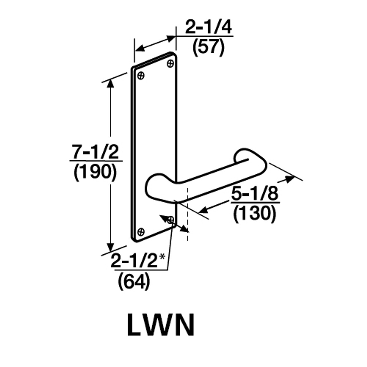 ML2010-LWN-606 Corbin Russwin ML2000 Series Mortise Passage Locksets with Lustra Lever in Satin Brass