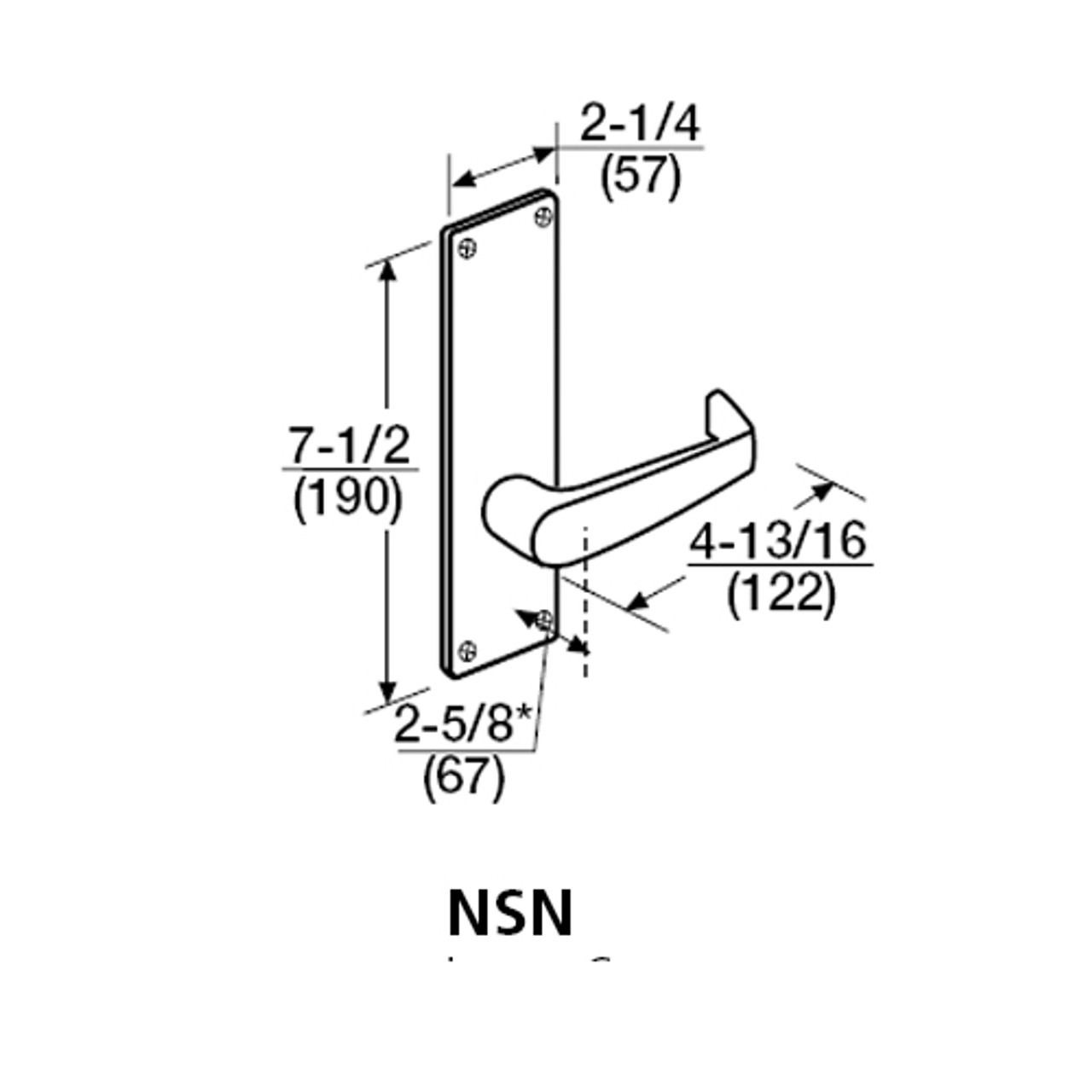 ML2010-NSN-619 Corbin Russwin ML2000 Series Mortise Passage Locksets with Newport Lever in Satin Nickel