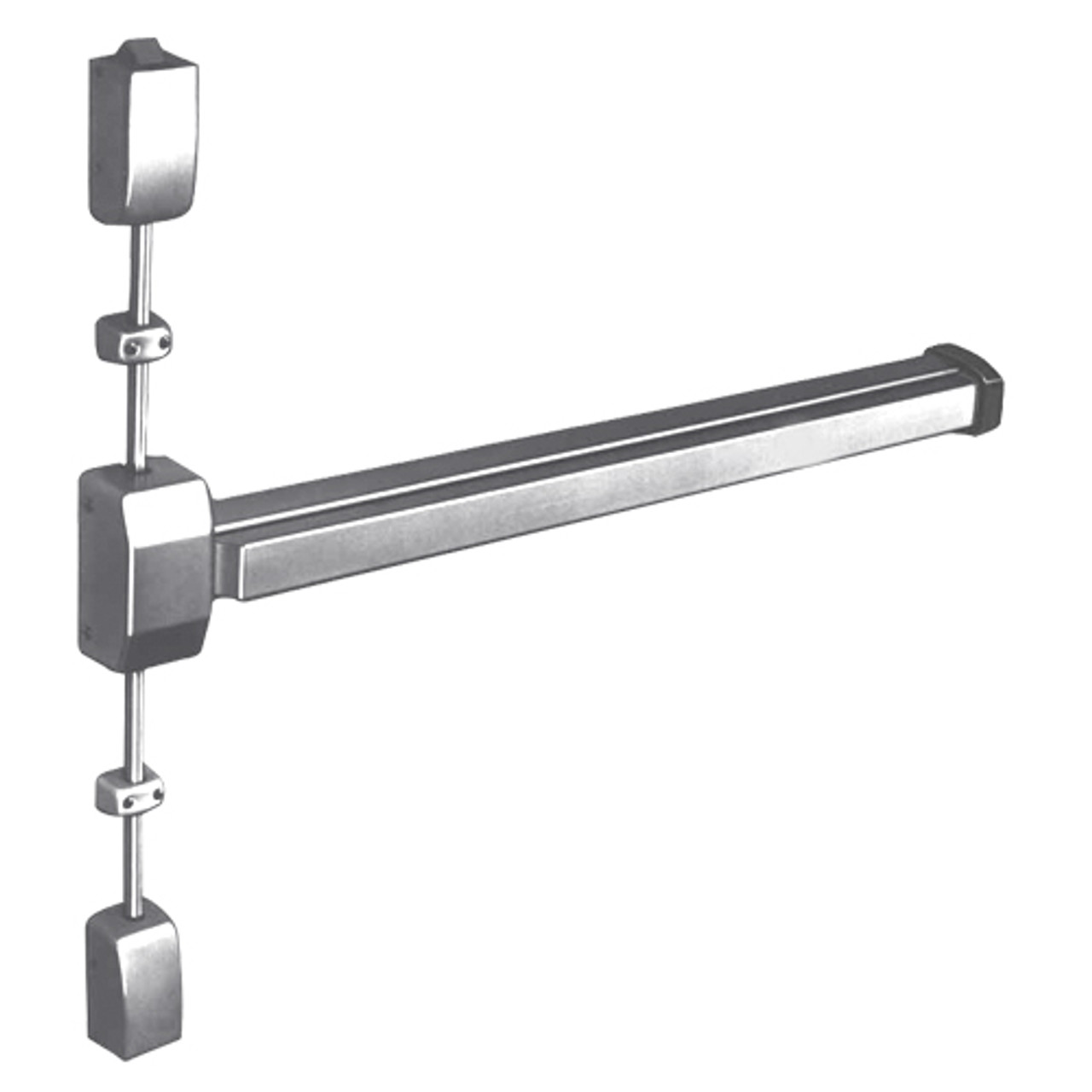 12-2727G-EN Sargent 20 Series Reversible Fire Rated Vertical Rod Exit Device in Sprayed Aluminum