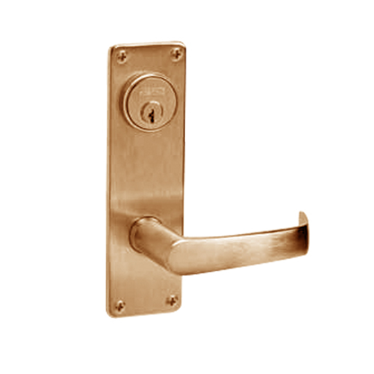 ML2069-NSN-612 Corbin Russwin ML2000 Series Mortise Institution Privacy Locksets with Newport Lever in Satin Bronze