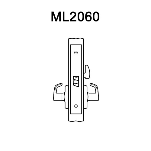 ML2060-ESA-625-LH Corbin Russwin ML2000 Series Mortise Privacy Locksets with Essex Lever in Bright Chrome