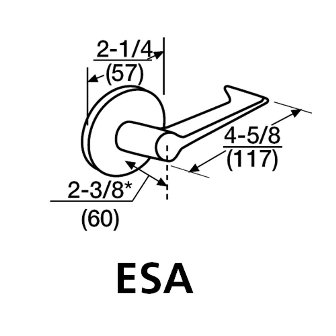 ML2057-ESA-605-LH Corbin Russwin ML2000 Series Mortise Storeroom Locksets with Essex Lever in Bright Brass