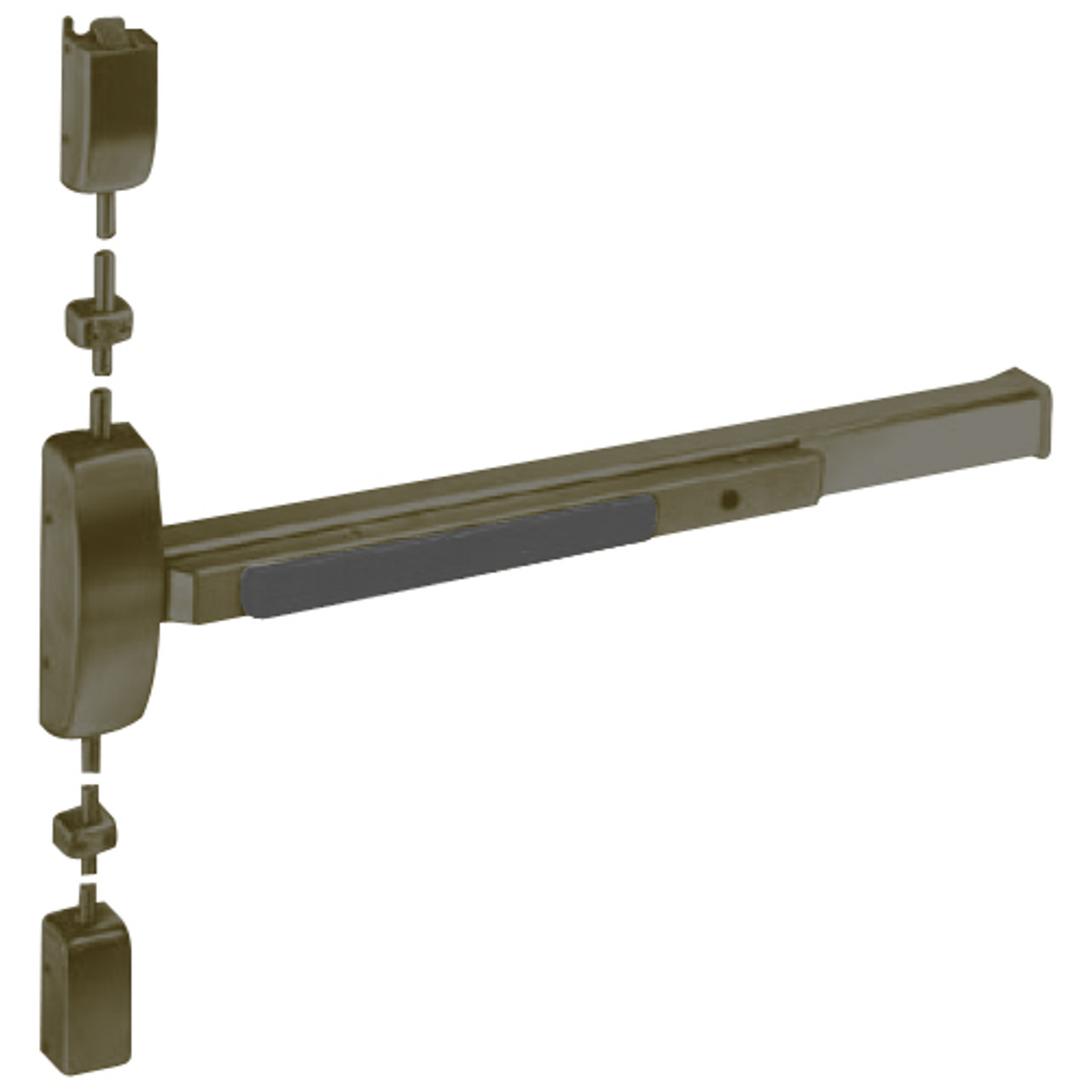 8710G-LHR-10B Sargent 80 Series Exit Only Surface Vertical Rod Exit Device in Oil Rubbed Bronze