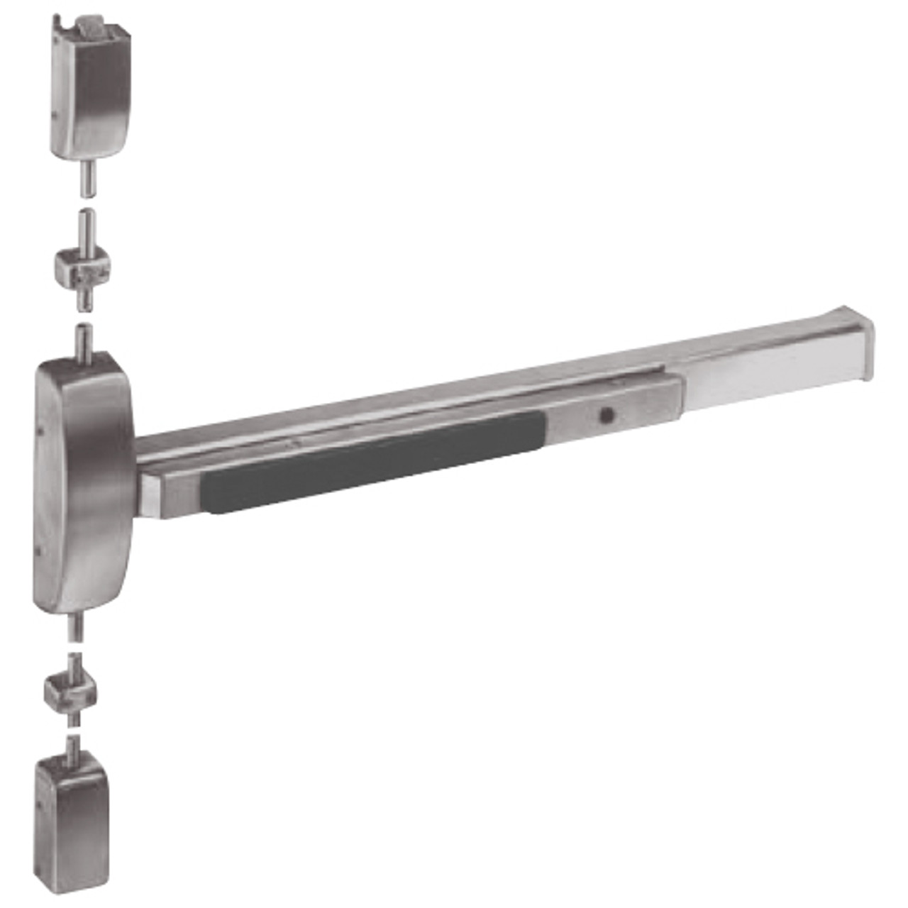 8710F-RHR-32D Sargent 80 Series Exit Only Surface Vertical Rod Exit Device in Satin Stainless Steel