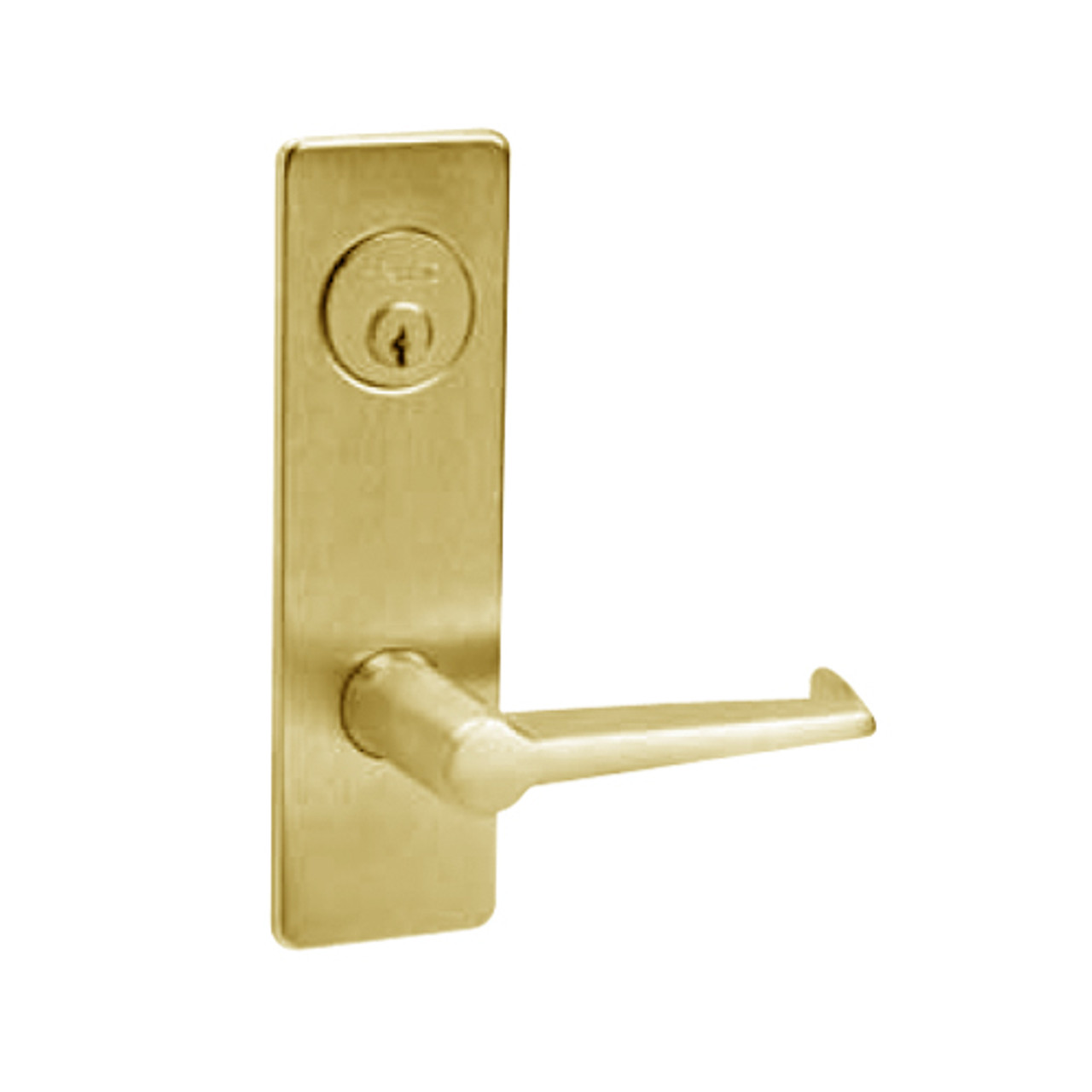 ML2052-ESM-605-LH Corbin Russwin ML2000 Series Mortise Classroom Intruder Locksets with Essex Lever in Bright Brass