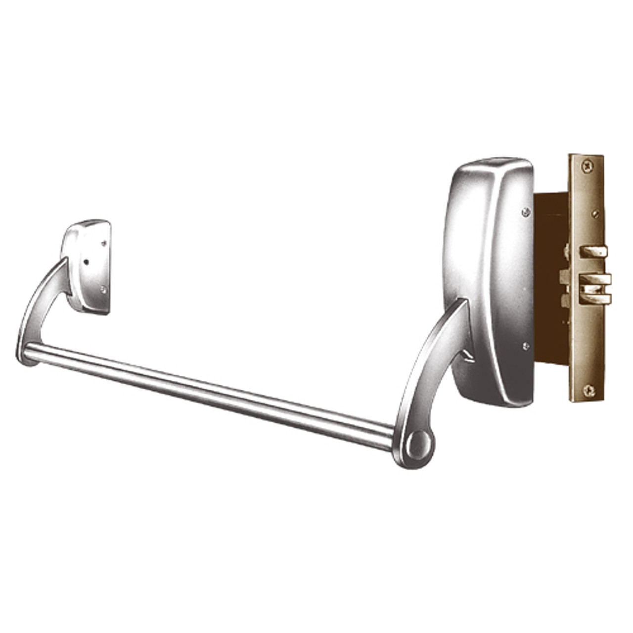 9910-LHR-32 Sargent 90 Series Exit Only Mortise Lock Exit Device in Brass