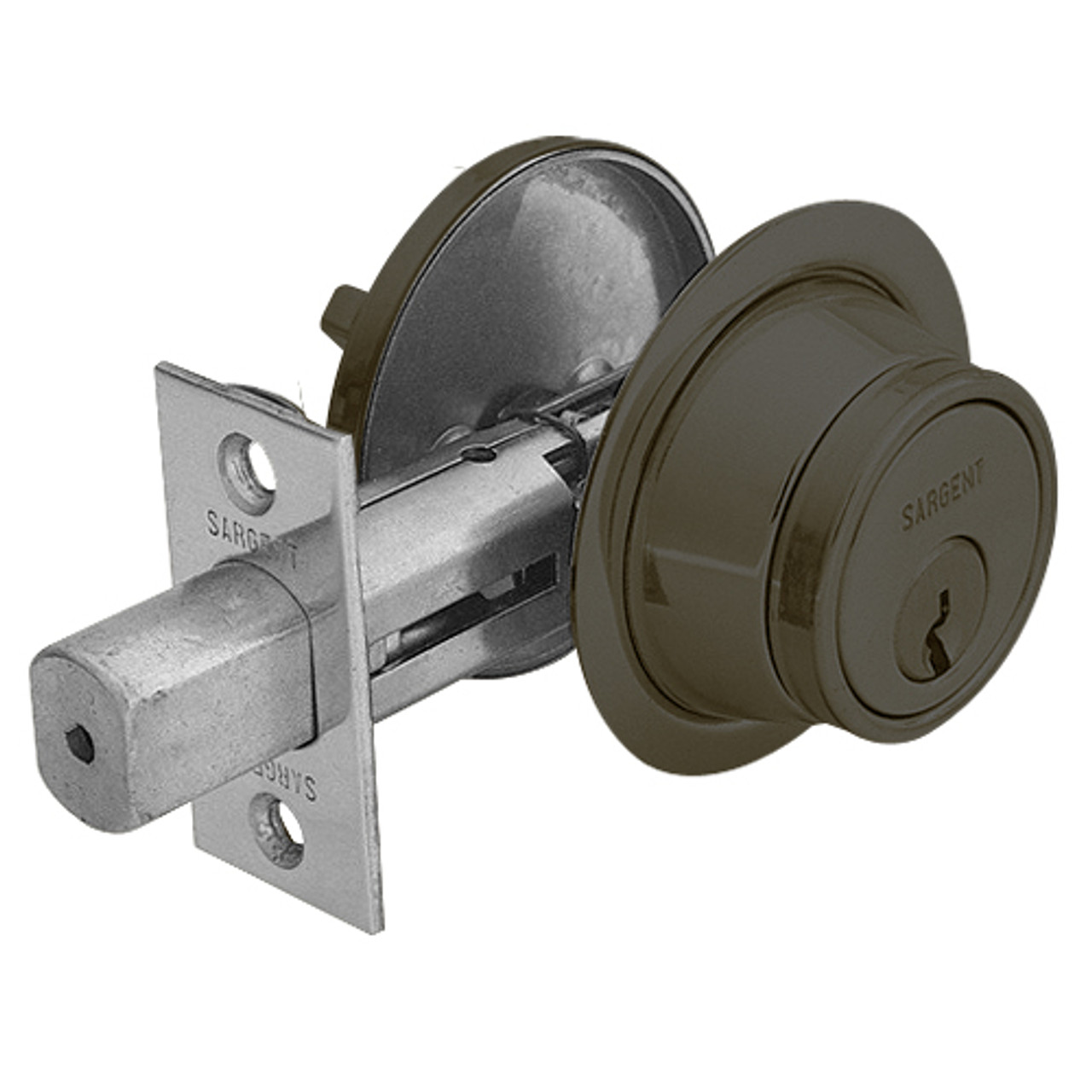 475-10B Sargent 470 Series Single Cylinder Auxiliary Deadbolt Lock with Thumbturn in Oil Rubbed Bronze