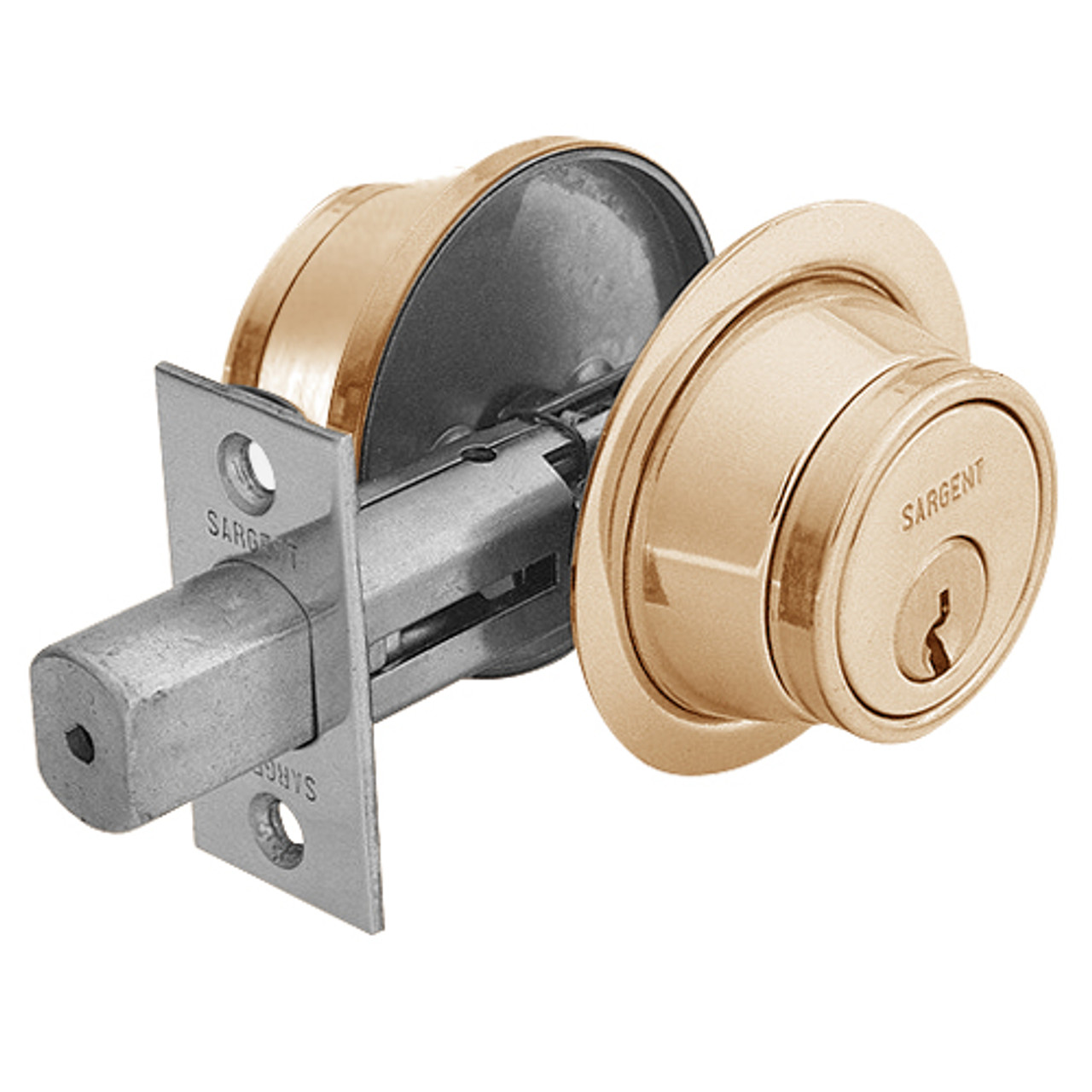 13-474-10 Sargent 470 Series Double Cylinder Auxiliary Deadbolt Lock in Satin Bronze