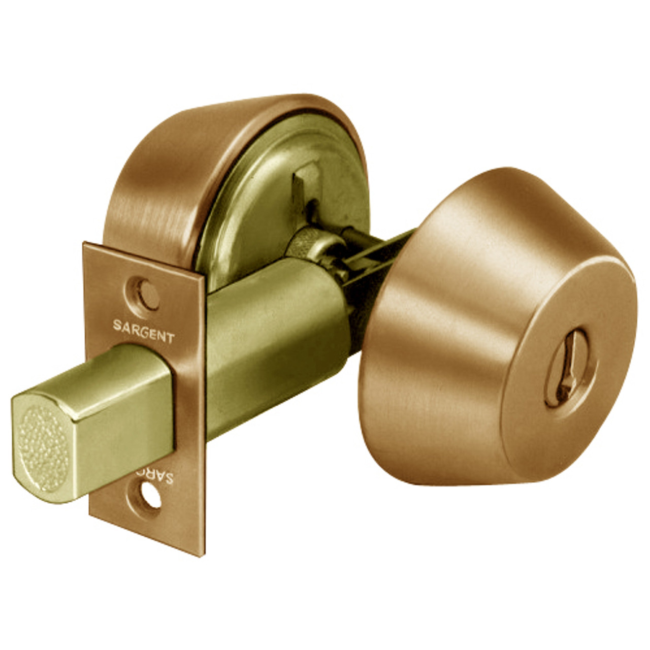 484-10 Sargent 480 Series Double Cylinder Auxiliary Deadbolt Lock in Satin Bronze