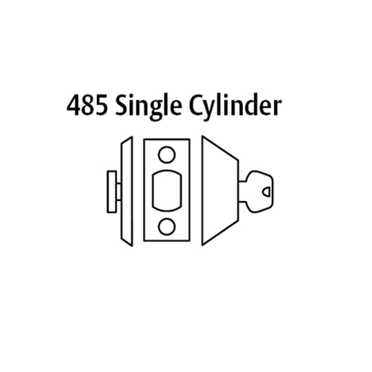 485-26D Sargent 480 Series Single Cylinder Auxiliary Deadbolt Lock with Thumbturn in Satin Chrome