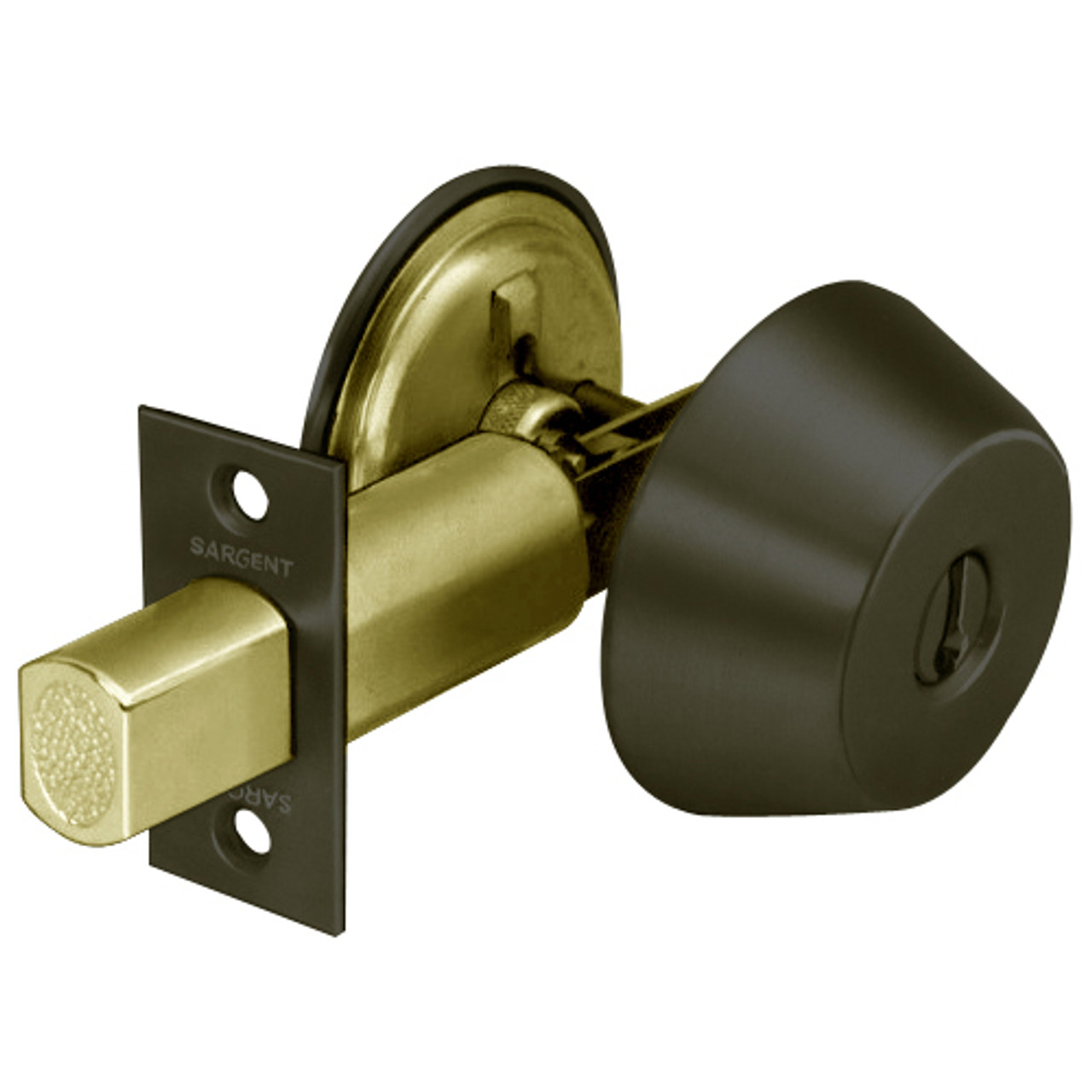 486-10B Sargent 480 Series Single Cylinder Auxiliary Deadbolt Lock with Blank Plate in Oil Rubbed Bronze