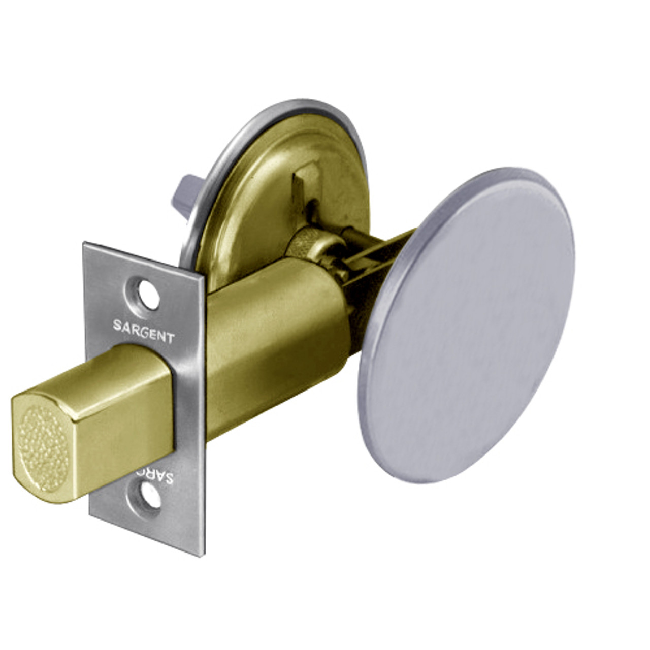 489-26 Sargent 480 Series Thumbturn Auxiliary Deadbolt Lock with Blank Plate in Bright Chrome