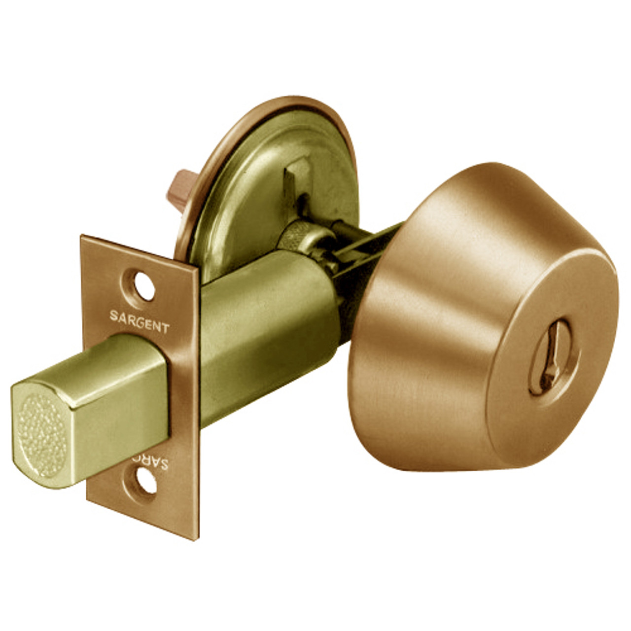 20-485-10 Sargent 480 Series Single Cylinder Auxiliary Deadbolt Lock with Thumbturn in Satin Bronze