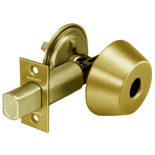 LC-485-03 Sargent 480 Series Single Less Cylinder Auxiliary Deadbolt Lock with Thumbturn in Bright Brass