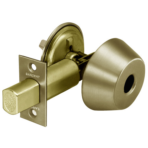 LC-485-04 Sargent 480 Series Single Less Cylinder Auxiliary Deadbolt Lock with Thumbturn in Satin Brass