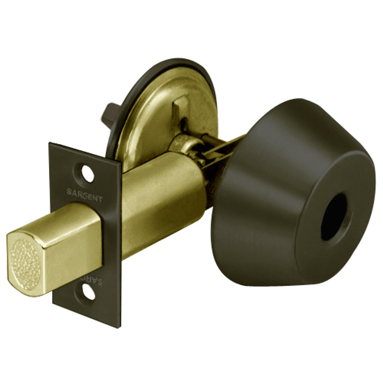 LC-485-10B Sargent 480 Series Single Less Cylinder Auxiliary Deadbolt Lock with Thumbturn in Oil Rubbed Bronze