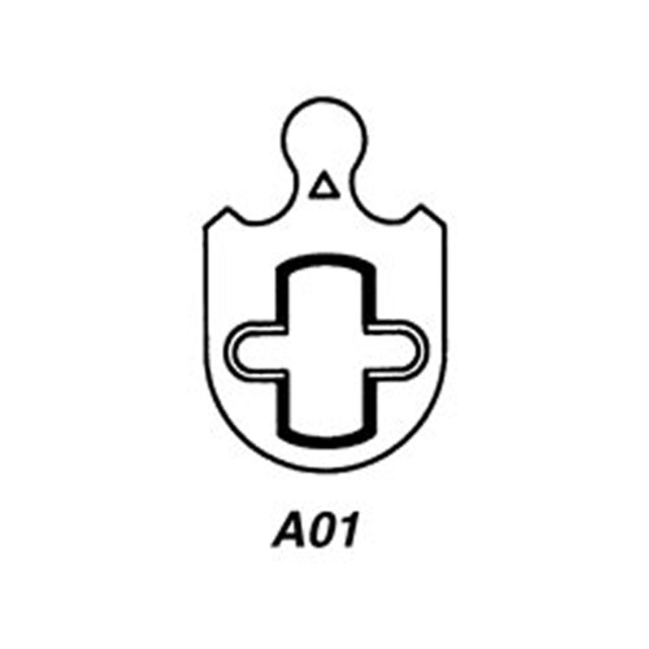 CR1000-118-A01-6-57B1-626 Corbin Conventional Mortise Cylinder for Mortise Lock and DL3000 Deadlocks with Cloverleaf Cam in Satin Chrome