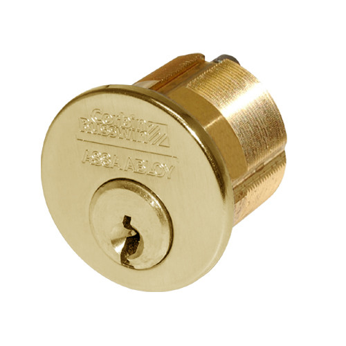 CR1000-118-A01-6-N6-605 Corbin Conventional Mortise Cylinder for Mortise Lock and DL3000 Deadlocks with Cloverleaf Cam in Bright Brass Finish
