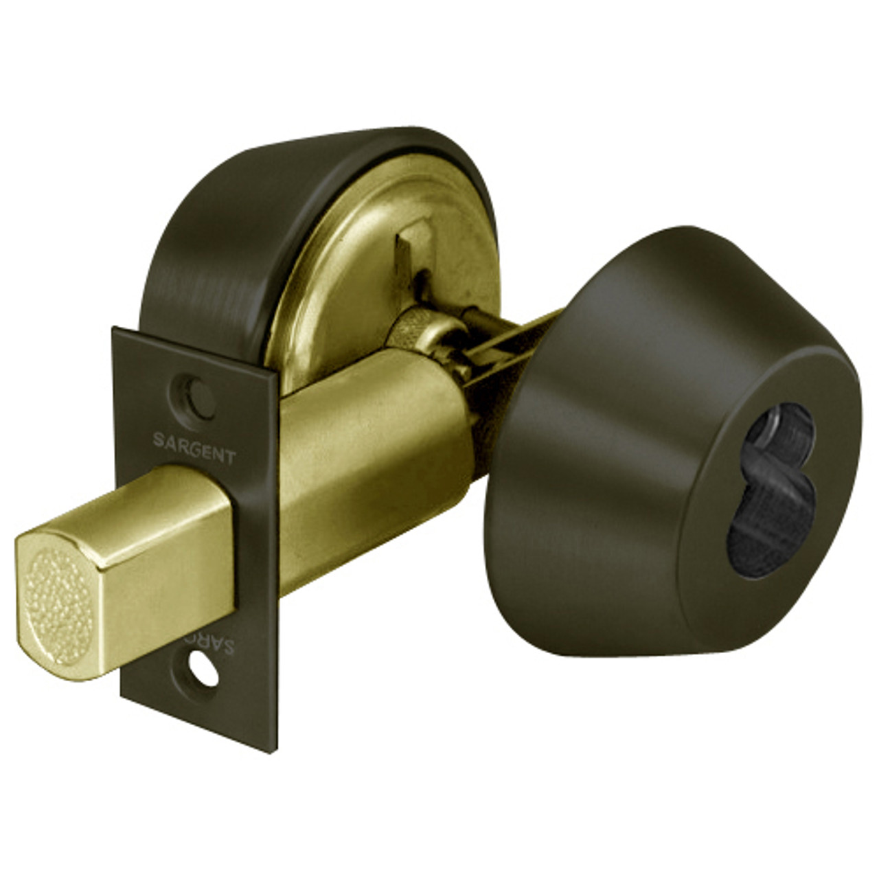 60-484-10B Sargent 480 Series Double Cylinder Auxiliary Deadbolt Lock Prepped for LFIC in Oil Rubbed Bronze