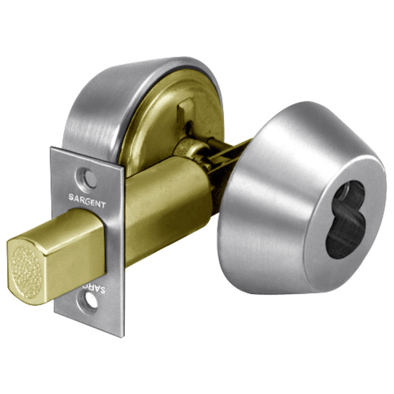 60-484-26 Sargent 480 Series Double Cylinder Auxiliary Deadbolt Lock Prepped for LFIC in Bright Chrome