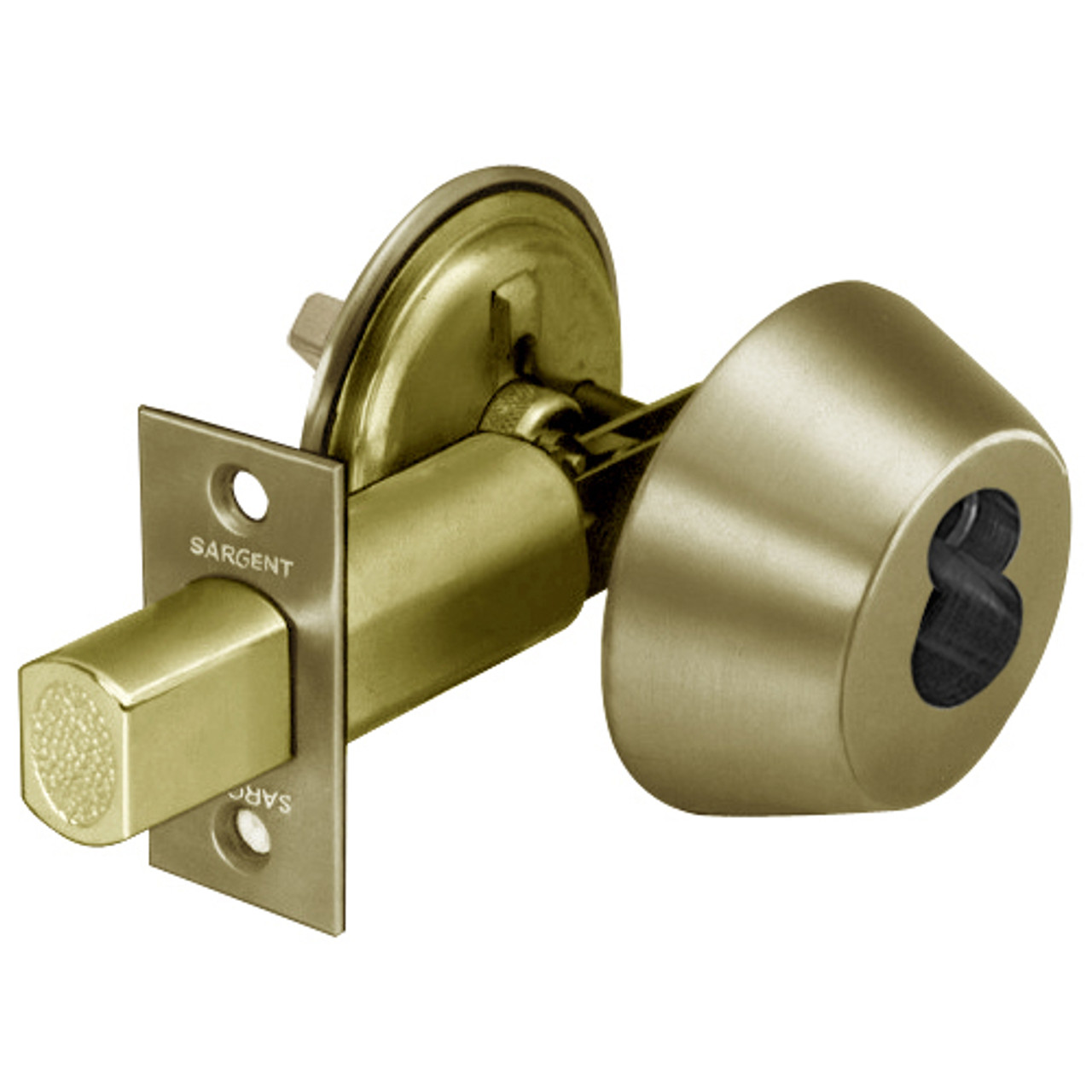 60-485-04 Sargent 480 Series Single Cylinder Auxiliary Deadbolt Lock with Thumbturn Prepped for LFIC in Satin Brass