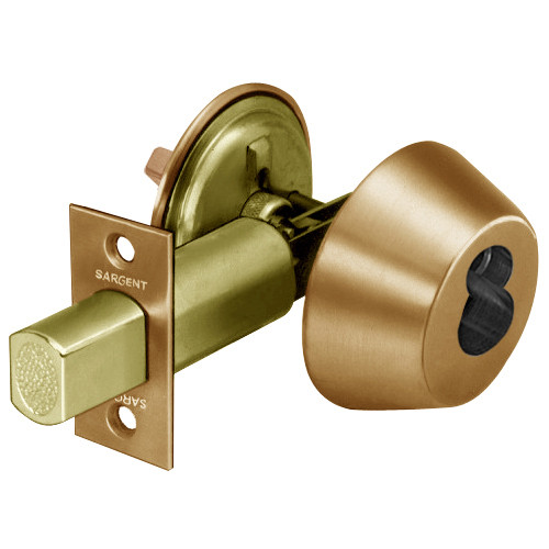 60-485-10 Sargent 480 Series Single Cylinder Auxiliary Deadbolt Lock with Thumbturn Prepped for LFIC in Satin Bronze