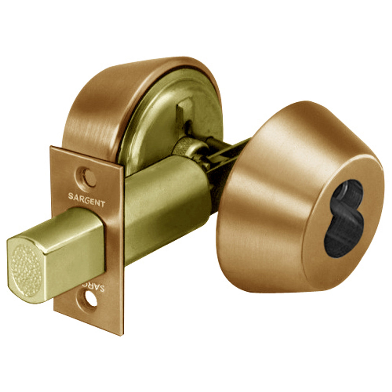 2060-484-10 Sargent 480 Series Double Cylinder Auxiliary Deadbolt Lock Prepped for LFIC in Satin Bronze
