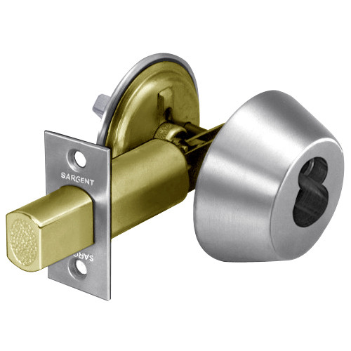 2060-485-26 Sargent 480 Series Single Cylinder Auxiliary Deadbolt Lock with Thumbturn Prepped for LFIC in Bright Chrome