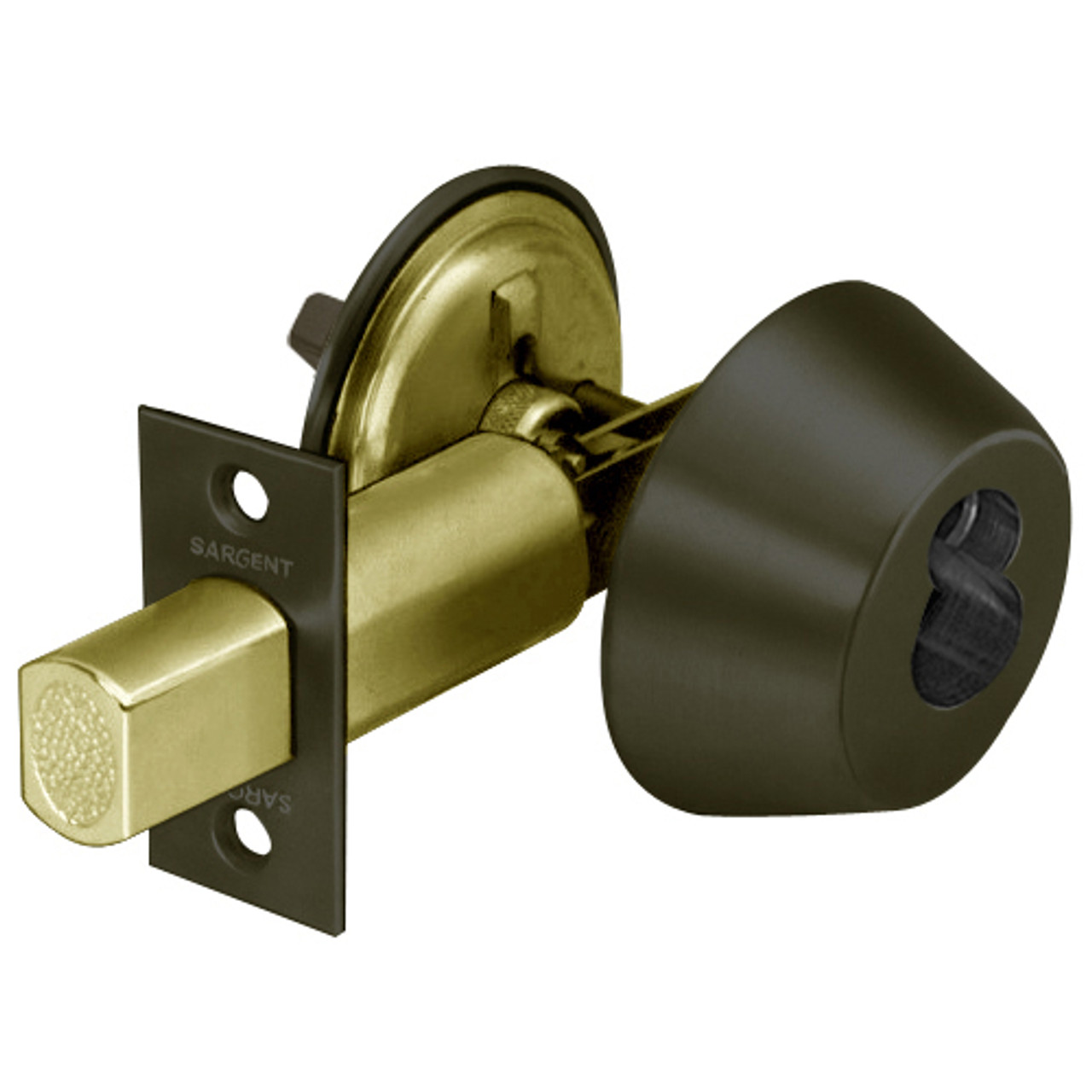 70-485-10B Sargent 480 Series Single Cylinder Auxiliary Deadbolt Lock with Thumbturn Prepped for SFIC in Oil Rubbed Bronze
